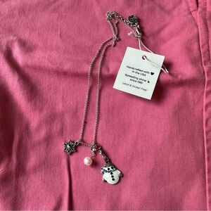 Silver and White Accessory Set with Pearl and Charm